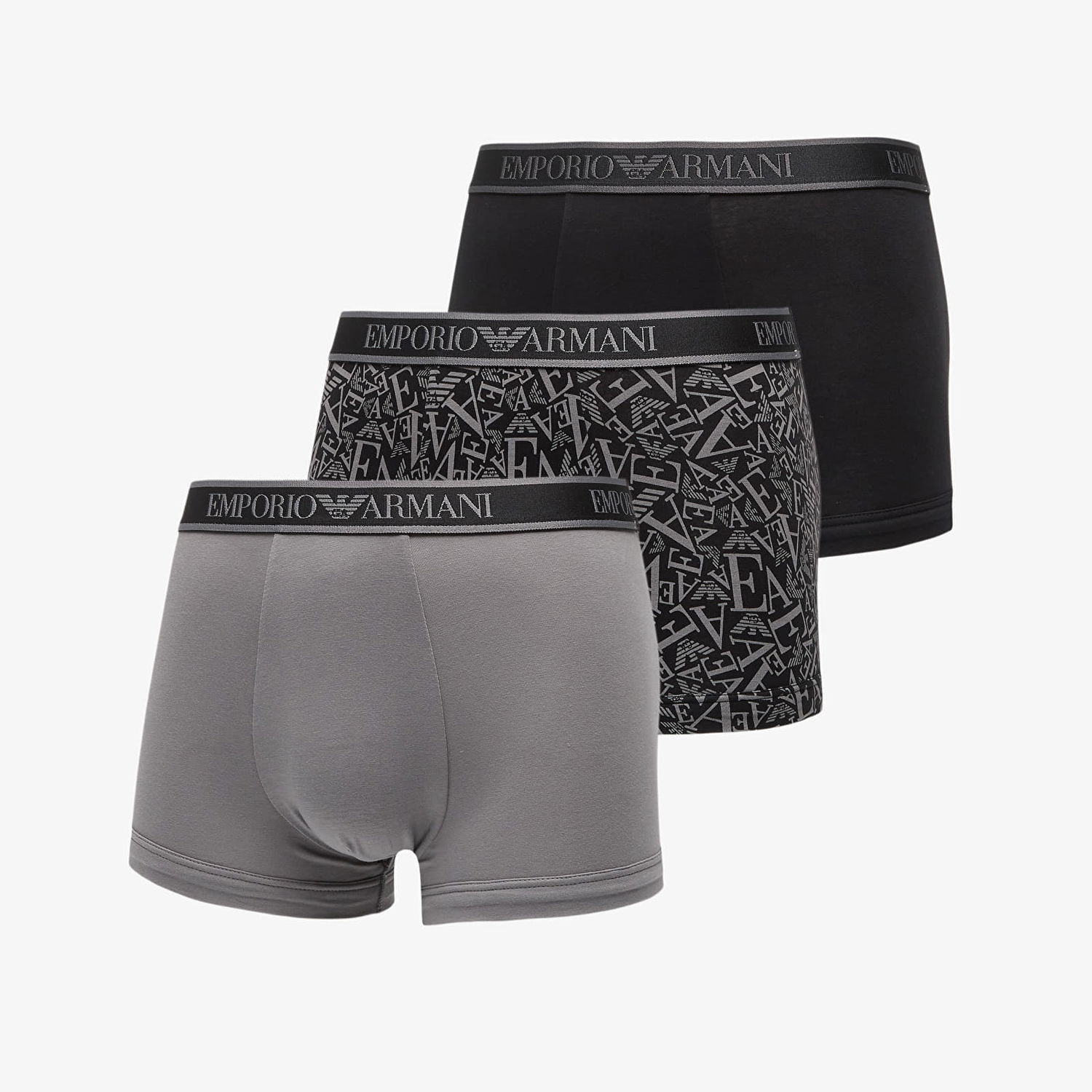 Боксерки Emporio Armani EA7 Bottom Trunk 3-Pack Blk/ Blk-Shade/ Shade Черно | EM000370AF10779MC198, 0