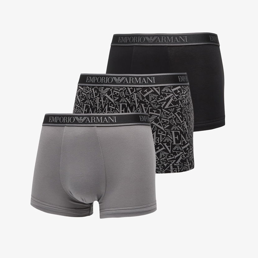 Боксерки Emporio Armani EA7 Bottom Trunk 3-Pack Blk/ Blk-Shade/ Shade Черно | EM000370AF10779MC198