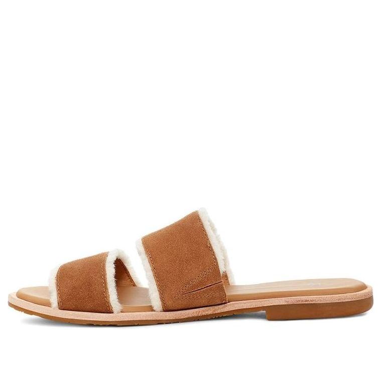 Кецове и обувки UGG Evalita Shearling Double Strap Slide Sandals Кафяво | 1110984-CHE