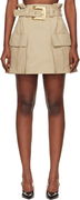 High-Waisted Gabardine Miniskirt