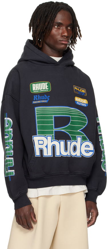 Суитчър Rhude Rhude Roadway Racing Hoodie Черно | RHPF25HO08012, 1