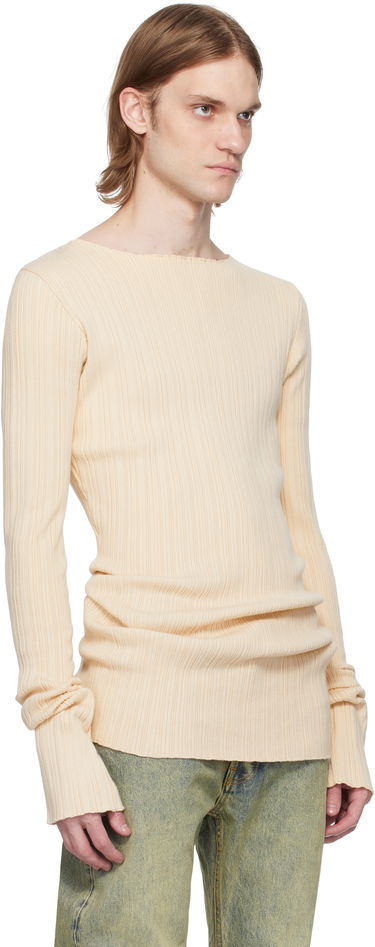 Пуловер Entire Studios Entire Studios Arches Ribbed Knit Sweater Бежово | ES2716BU, 4