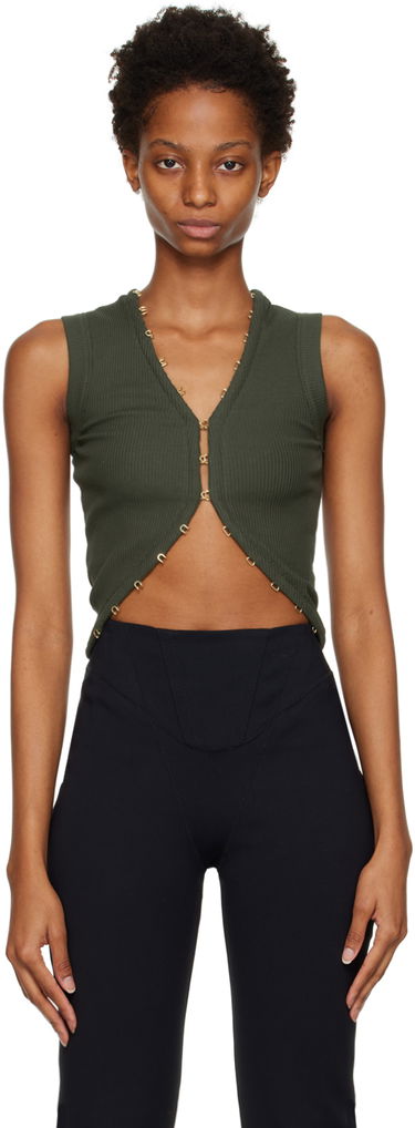 Потник Dion Lee Hook & Eye Ribbed Tank Top Зелено | C3075F22, 0