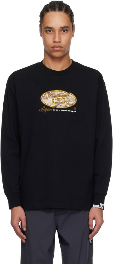 Суитчър AAPE by A Bathing Ape AAPE by A Bathing Ape 'AAPE' Theme Long Sleeve T-Shirt Черно | AAPLTM1621XXNBKX, 0