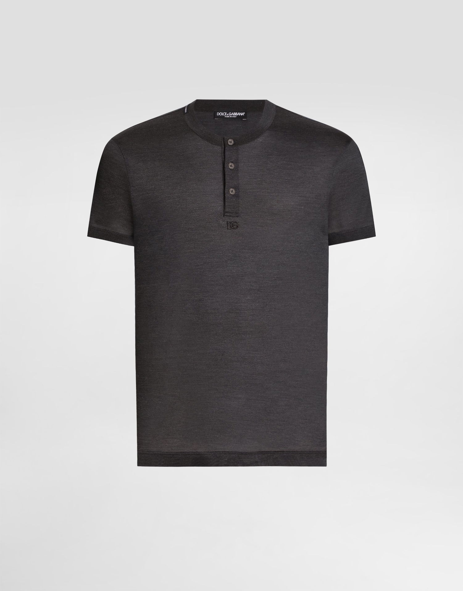 Тениска Dolce & Gabbana Dolce & Gabbana Serafino Silk T-Shirt with Embroidery Черно | G8QK3ZG7PGOS8296, 0