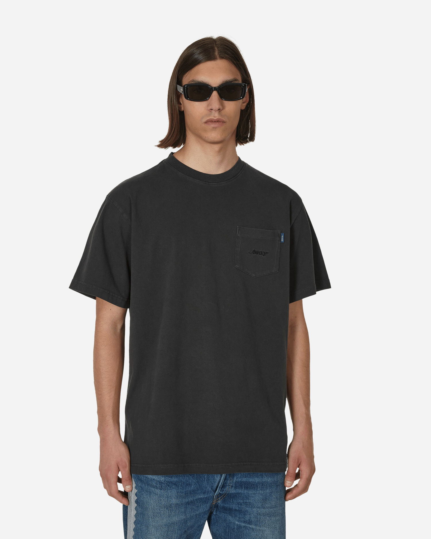 Тениска Awake NY Classic Logo Embroidered Pocket T-Shirt Черно | AWK-SP23-TS006  BLA, 1