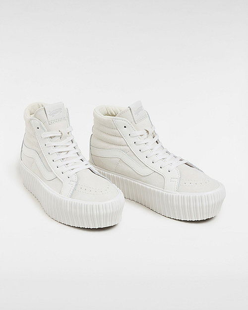 Кецове и обувки Vans Premium Sk8-hi 38 Reissue Platform Shoes (lx Suede/leather Ivory) Women White, Size 2.5 Бяло | VN000CNFIVR, 1