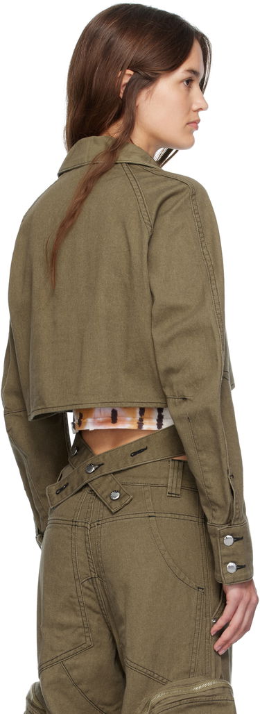 Яке Eckhaus Latta Eckhaus Latta Ellipse Cropped Denim Jacket Зелено | 1121A-EL-PF25-E -, 2