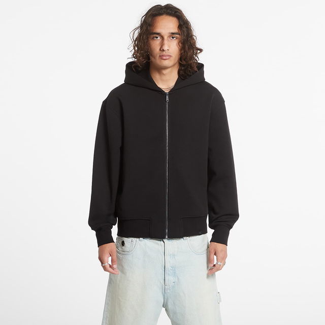 Interlock Zip Through Black