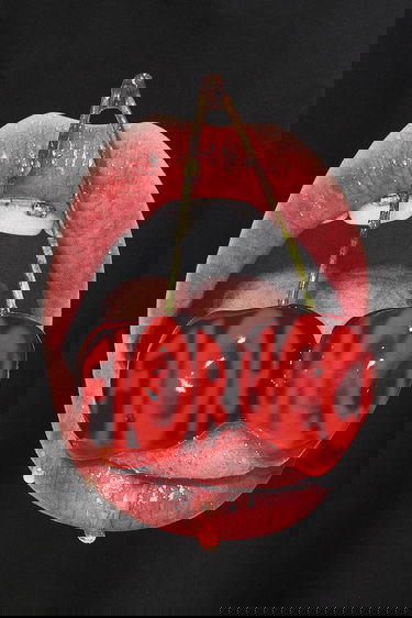 Суитчър Fiorucci Fiorucci Cherry Mouth Print Relaxed Fit Hoodie Черно | W02FPSHO092CJ05BK02, 4