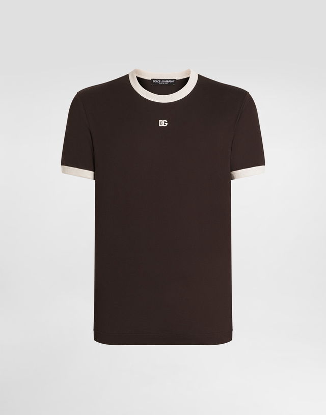 Cotton Ringer T-shirt with DG Embroidery