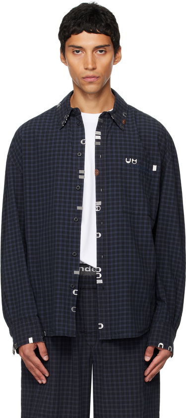 Риза Alexander Wang Alexander Wang Boxy Check Shirt Тъмно синьо | 6WC3251093, 0