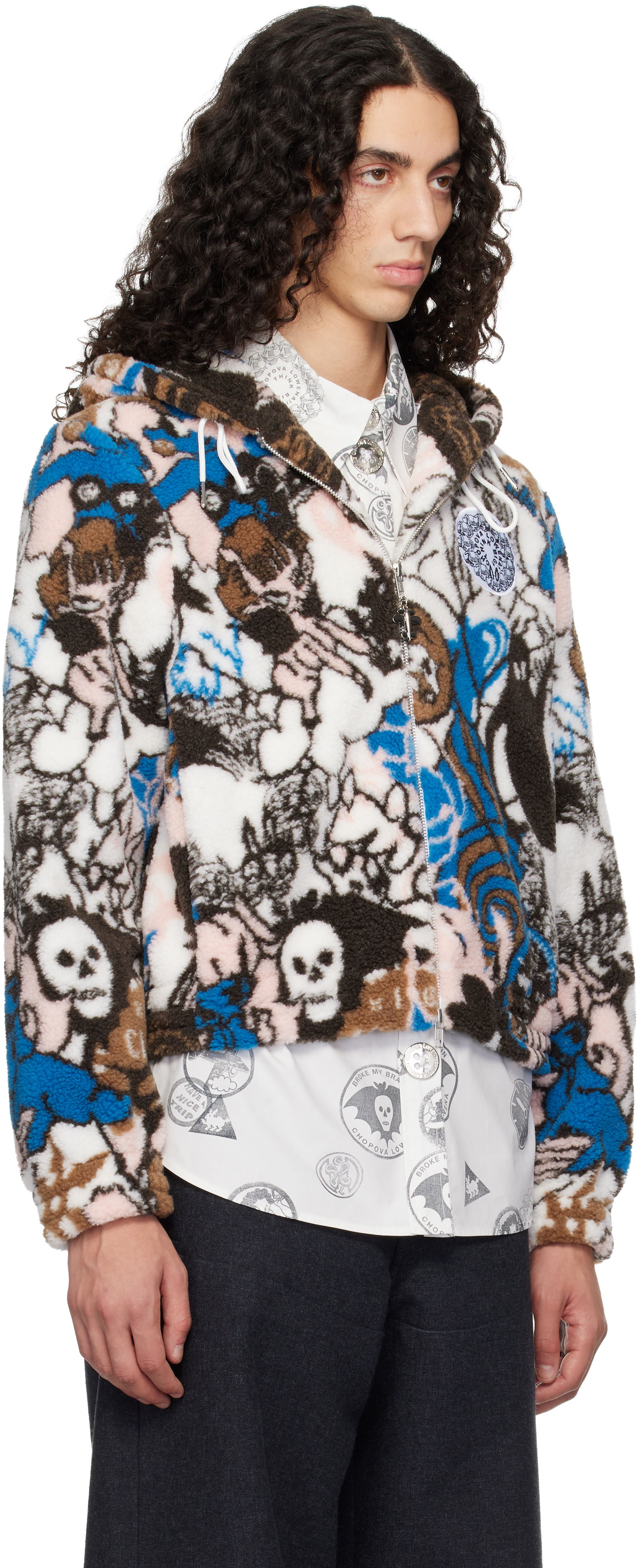 Яке Chopova Lowena Engine Party Fitted Hooded Fleece Jacket Многоцветен | 5310, 1