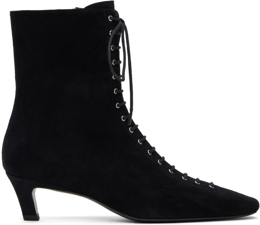 Аксесоари TOTEME TOTEME Suede Lace-Up Ankle Boots Черно | 252-WAS0209-LE0012