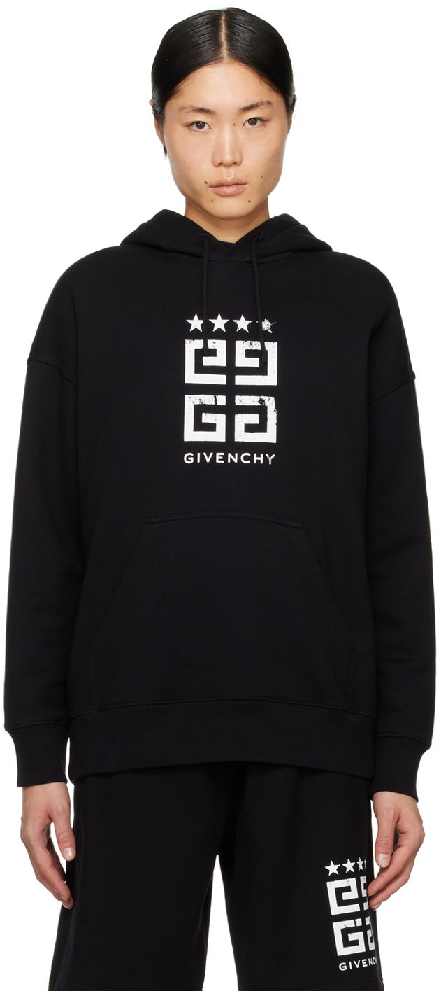 Суитчър Givenchy Bonded Hoodie Черно | BMJ0HC3YEL001