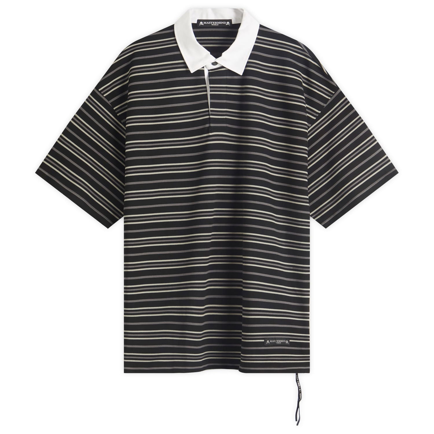 Поло тениска Mastermind WORLD Mastermind World Stripe Rugby Shirt, Size Medium Черно | MW25S14-TS016-019, 1