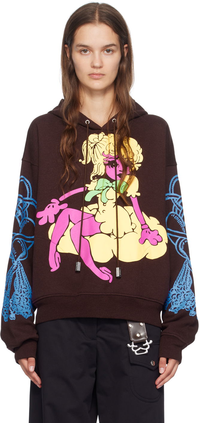 Суитчър Chopova Lowena Chopova Lowena Graphic Print Hoodie Кафяво | 5202