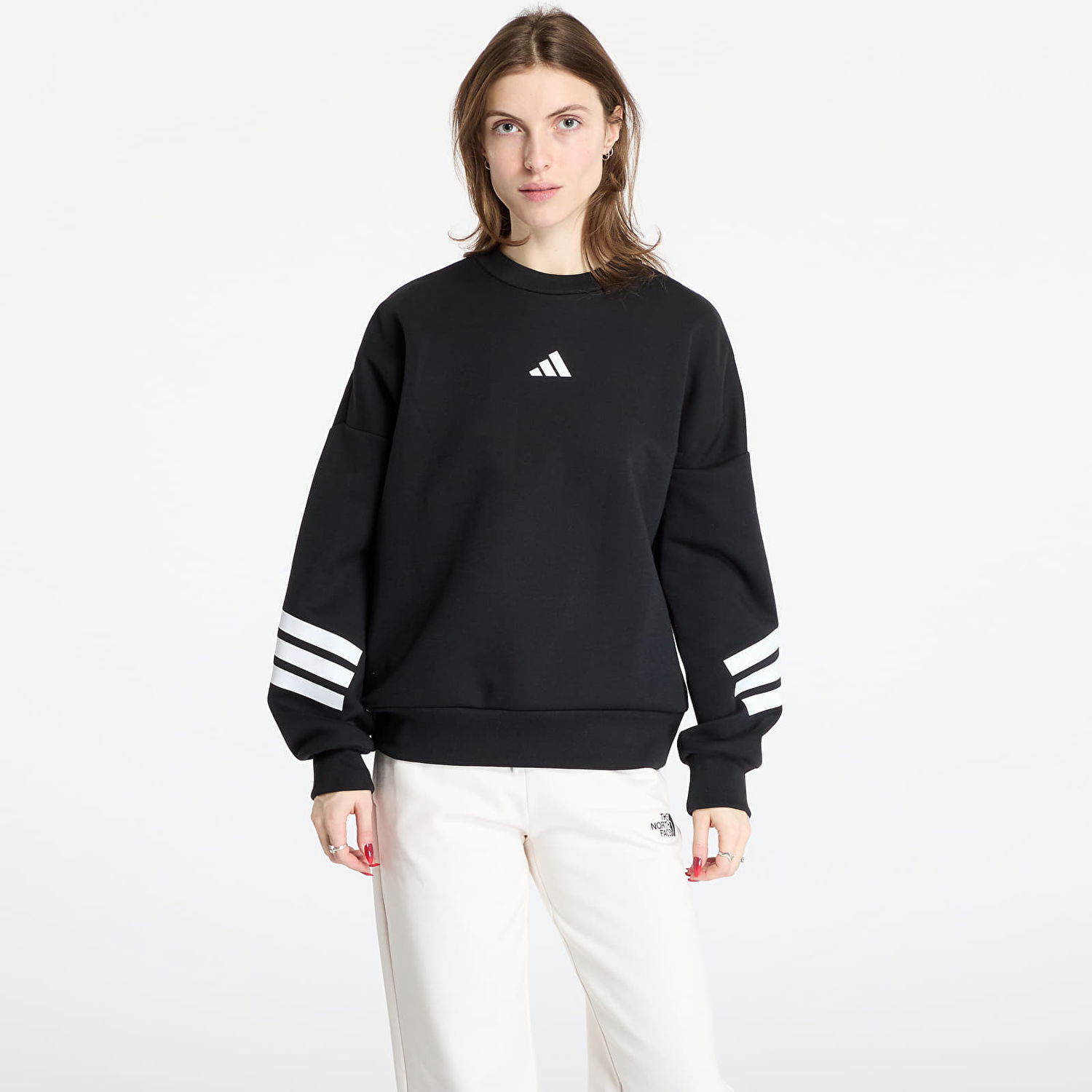 Суитчър adidas Originals Future Icons Three Stripes Sweatshirt Черно | JE0203, 0