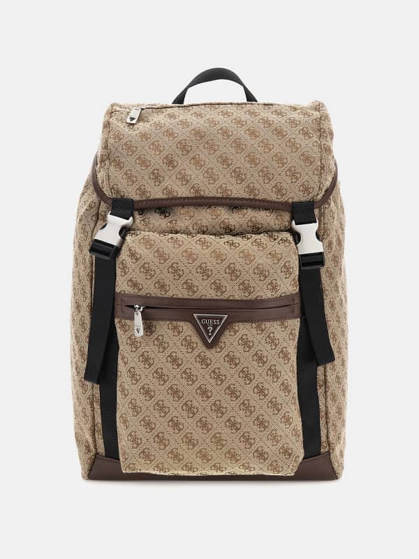 Раница GUESS Vezzola Jacquard 4G Logo Backpack Кафяво | HMVZLJP4190, 0