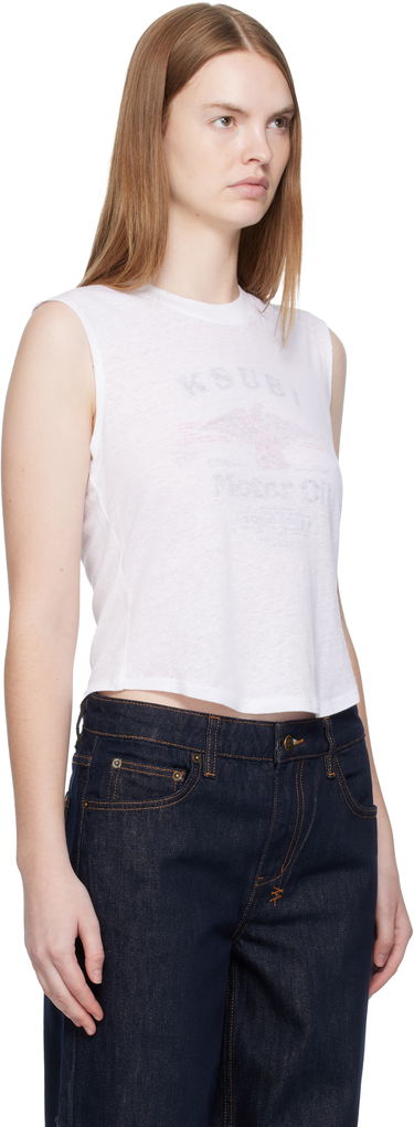 Потник Ksubi Ksubi Motor Oil Moss Cropped Tank Top Бяло | WFA25TA003, 1