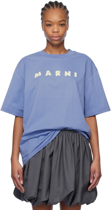 Тениска Marni Marni Scribbled Logo T-Shirt Синьо | THJET49P13 USCX42, 0