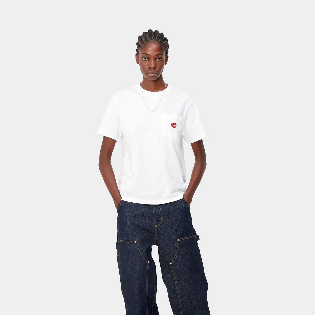 Тениска Carhartt WIP Pocket Heart T-Shirt Бяло | I032180_02_XX, 0