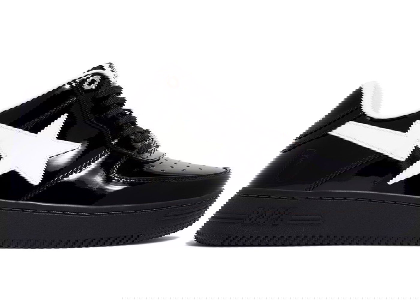Кецове и обувки BAPE A Bathing Ape Bape Sta #2 Black Patent Черно | 1K30-191-302-BLK/1K30-291-302-BLK/001FWK301302M_BLK, 0