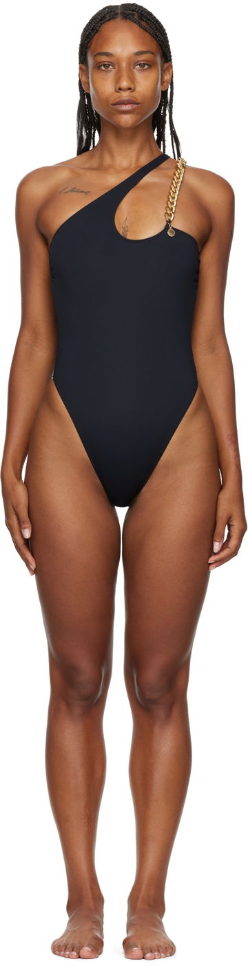 Бански Stella McCartney One Shoulder Swimsuit Черно | S7BK61640, 0