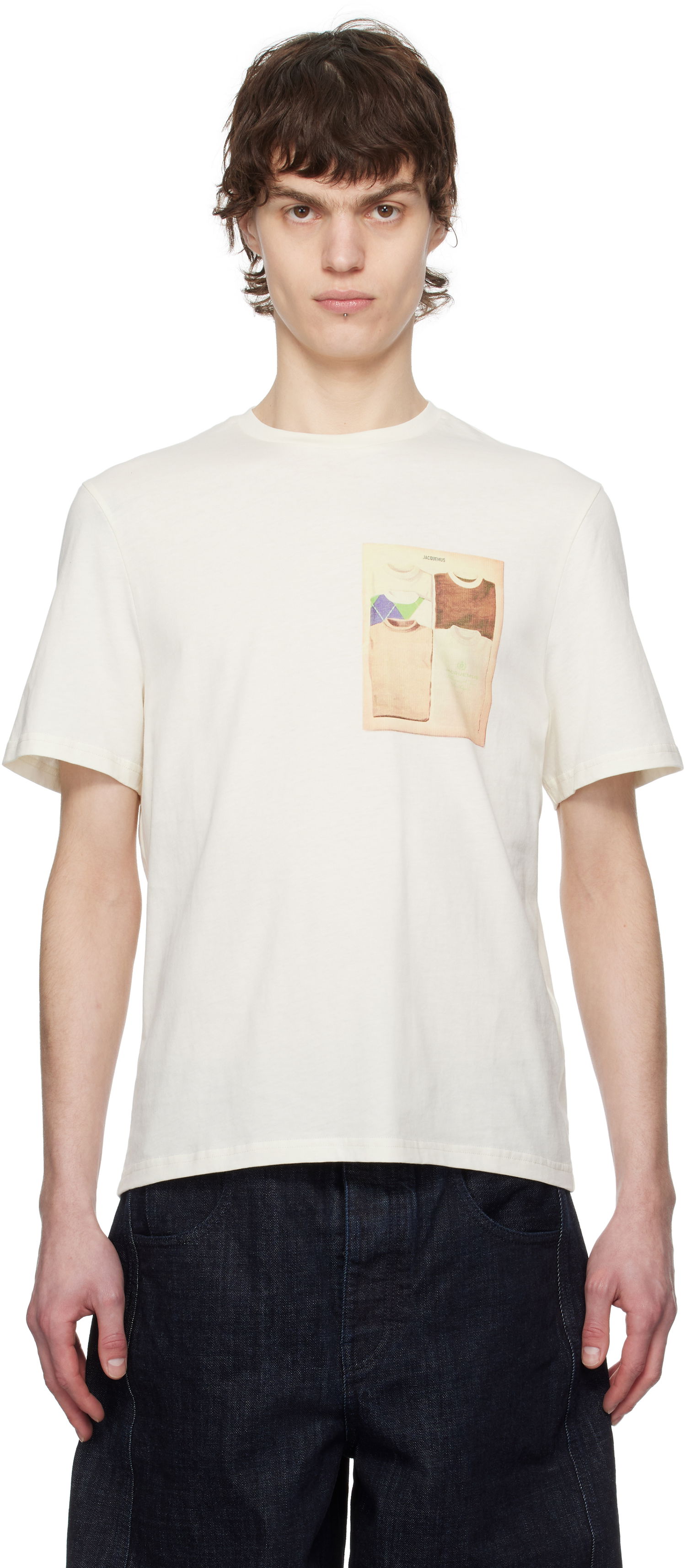 Тениска Jacquemus Jacquemus Vintage Print T-Shirt Бежово | 25E255JS326-2461, 0