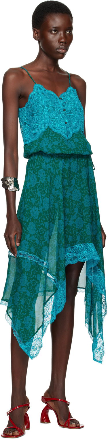 Pокля Dries Van Noten Dries Van Noten Asymmetrical Slip Midi Dress Зелено | 251-011032-1011, 3
