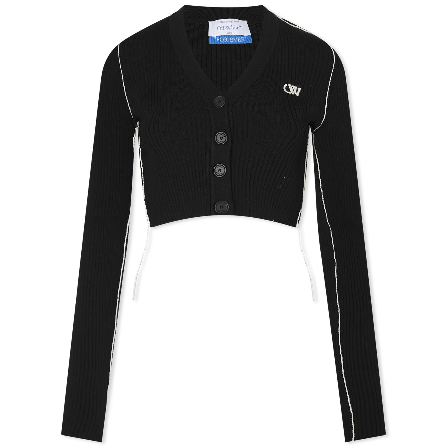 Пуловер Off-White Outline Crop Cardigan Черно | OWHB029C99KNI0011017, 0