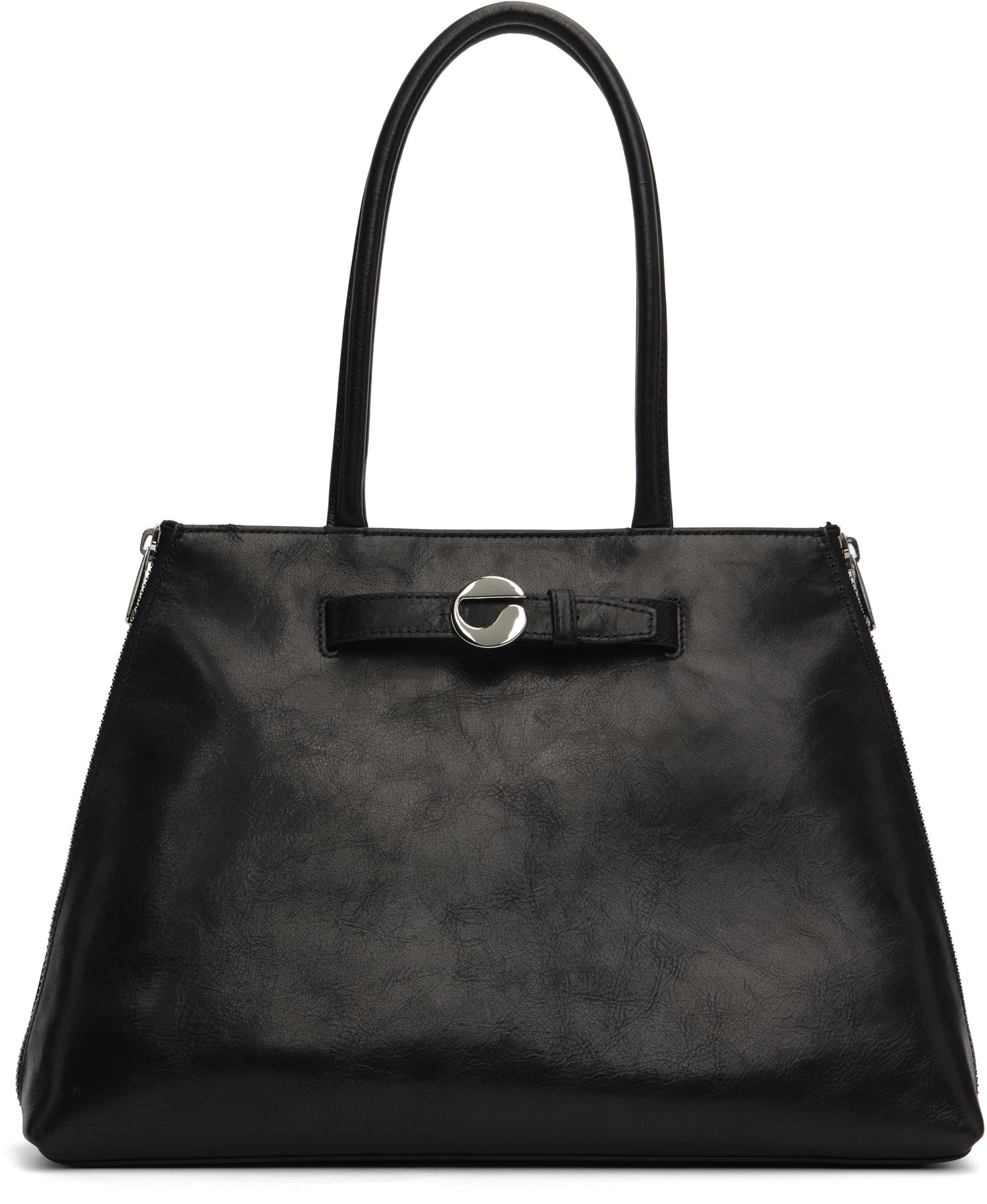 Дамска чанта Coperni Top Handle Data Bag with Metallic Clasp Черно | COPBA121F6064, 0