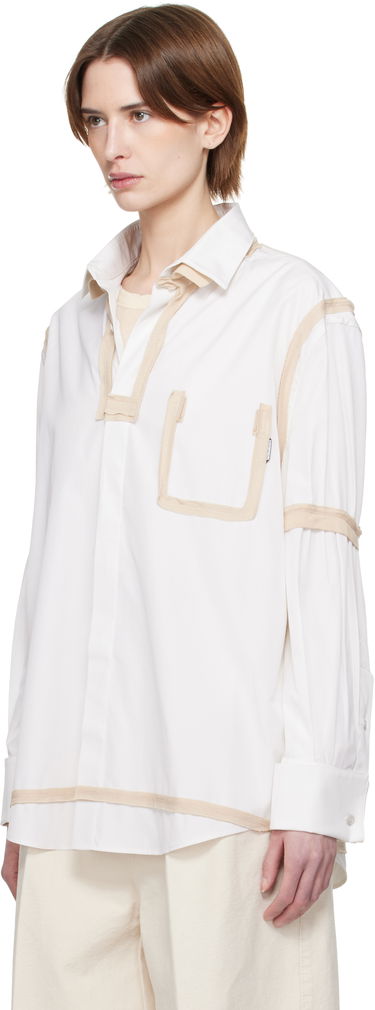 Риза Maison Margiela Maison Margiela Contrast Trim Shirt Бяло | S51DT0018 M35391, 3