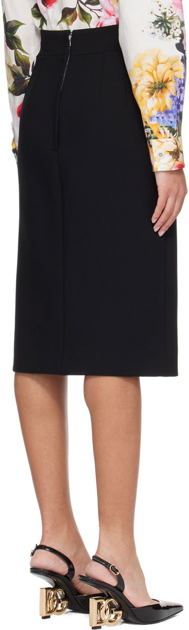 Пола Dolce & Gabbana Dolce&Gabbana Slit Midi Skirt Черно | F4CU7T FUBF1, 2