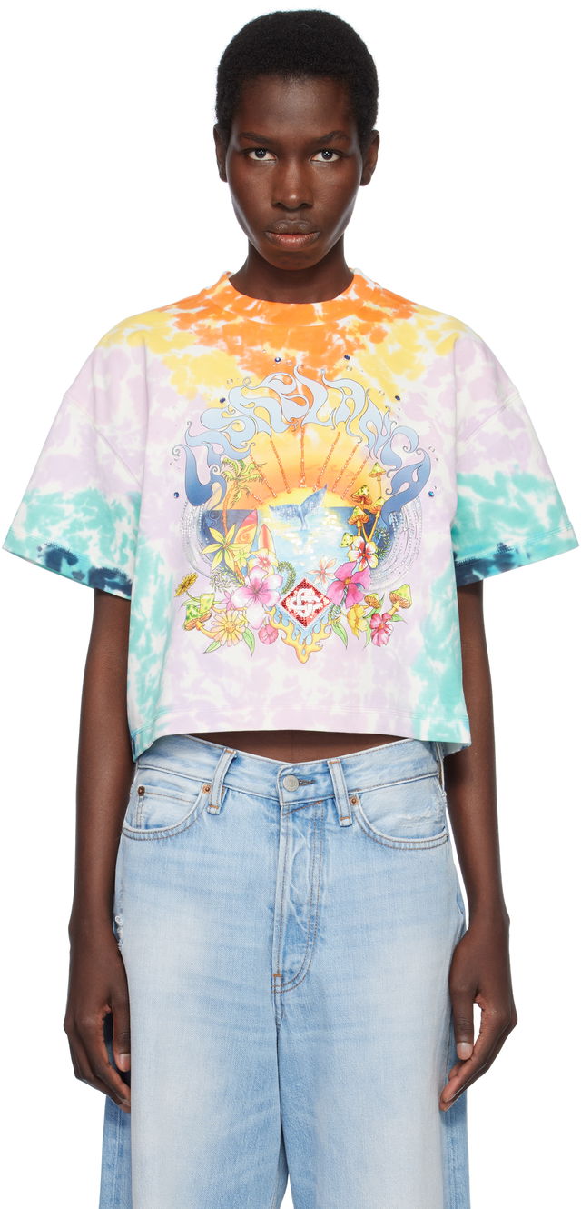 Casablanca Surf Trip Tie-Dye Cropped T-Shirt