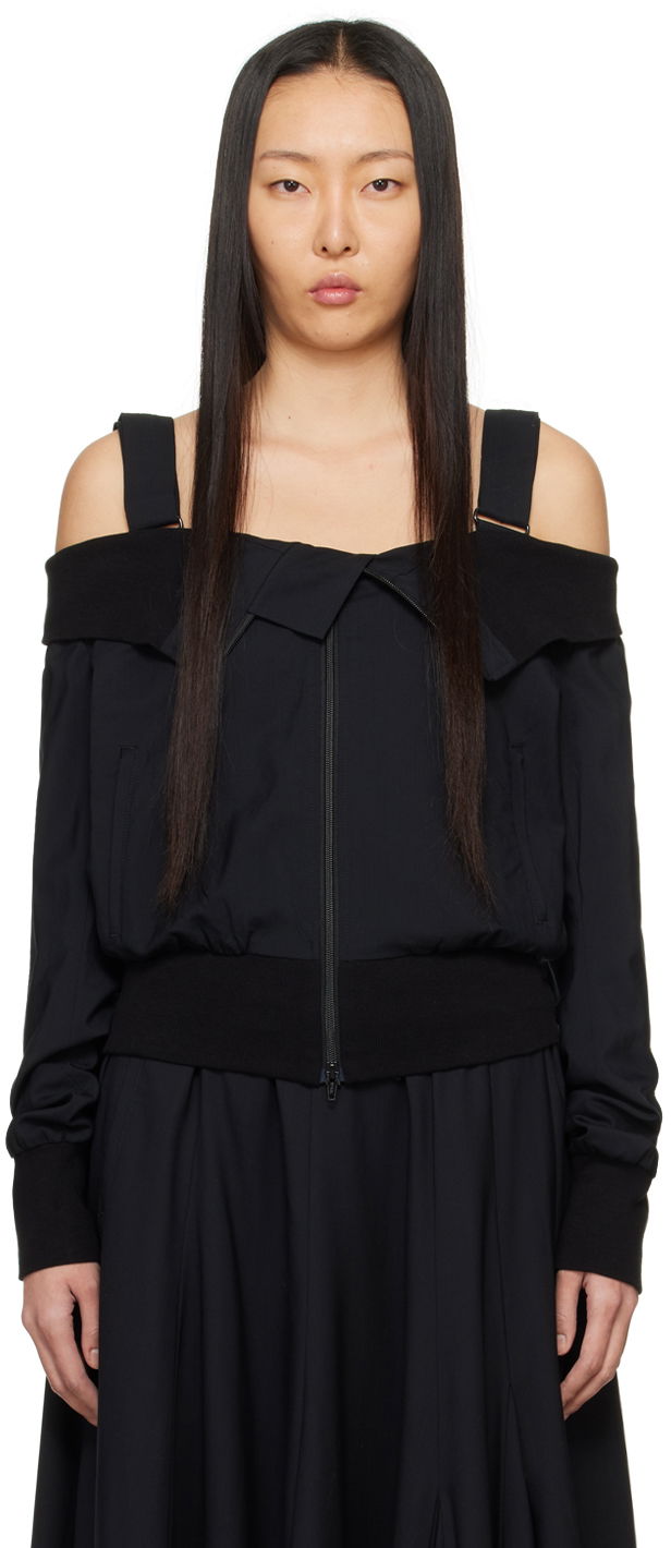 Яке Yohji Yamamoto Off-The-Shoulder Jacket Черно | FY-J52-102