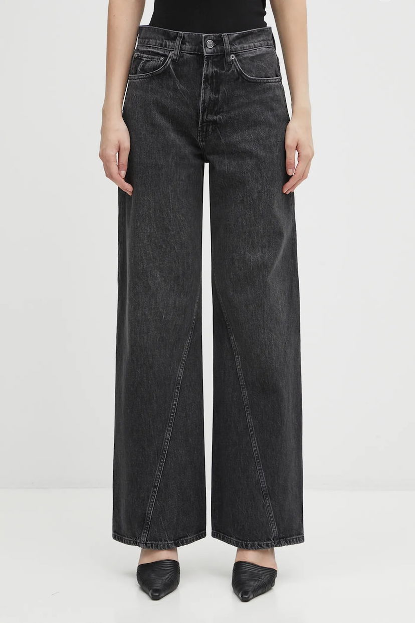 Дънки Anine Bing brie High Waist Wide Leg Jeans Черно | A.06.11246