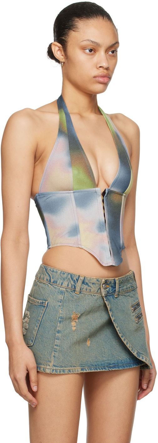 Пола Miaou Miaou Mara Tie-Dye Halter Top Синьо | 7048VC2COS, 1