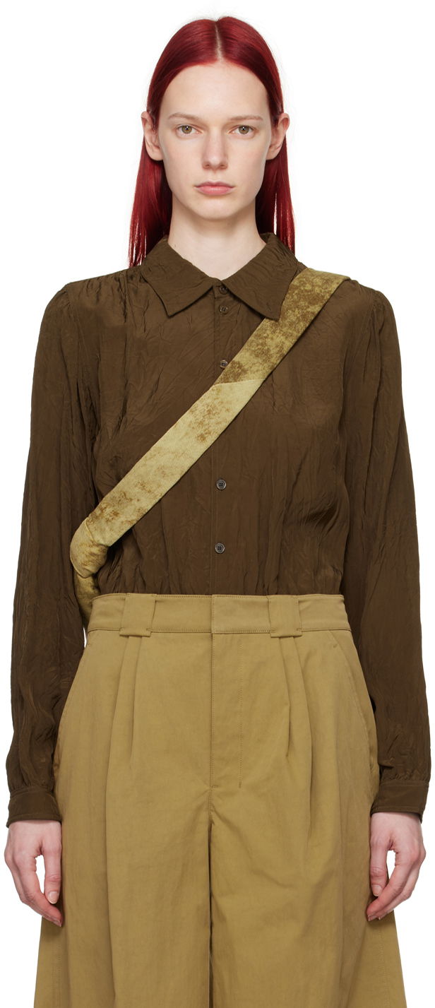 Риза LEMAIRE Lemaire Gathered Long Sleeve Blouse Кафяво | TO1221 LF1024, 0