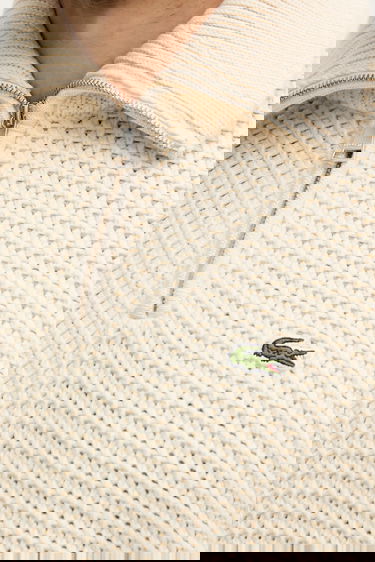 Пуловер Lacoste Wool Blend Waffle Knit Half-Zip Polo Sweater Бежово | AH5205, 4