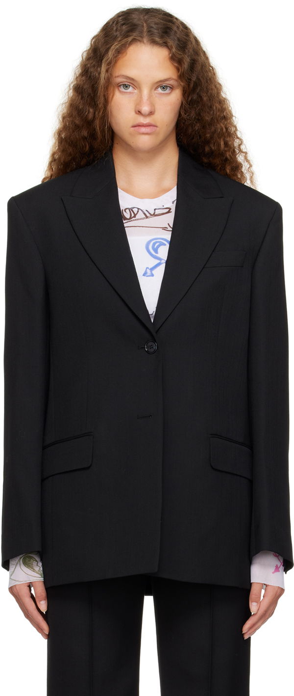 Палта Acne Studios Peaked Lapel Blazer Черно | AH0252-, 0