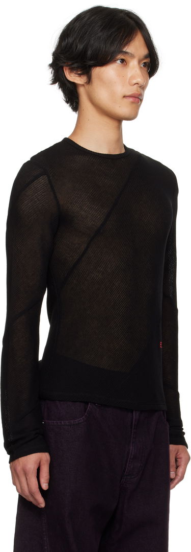 Тениска Eckhaus Latta Eckhaus Latta Spiral Long Sleeve T-Shirt Черно | 1107-EL-PF25-J, 1