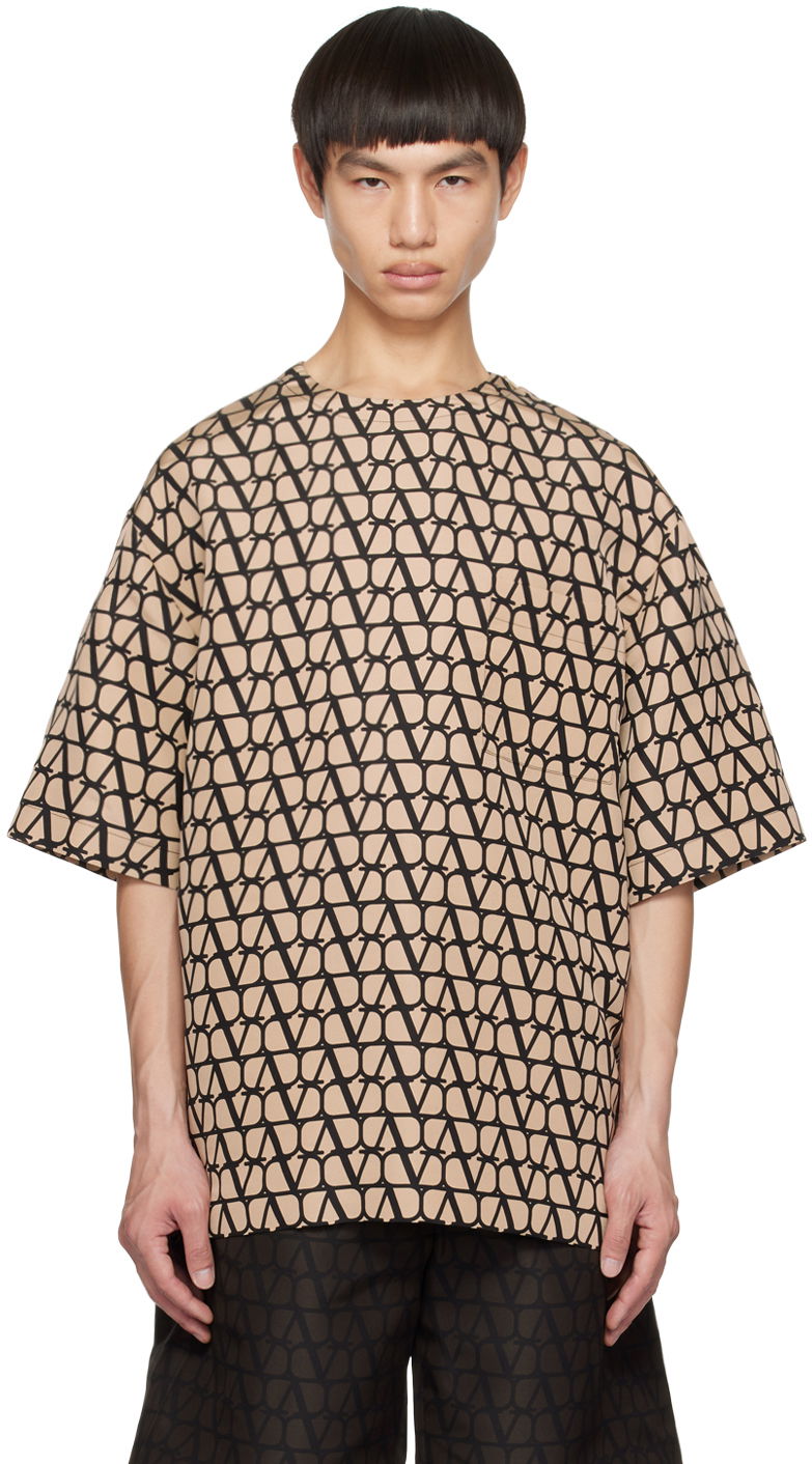 Тениска Valentino Printed T-Shirt Бежово | 2V0CJI209D0, 0