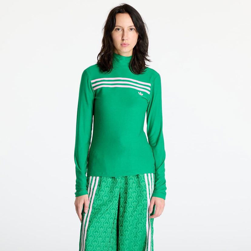 Тениска adidas Originals Longsleeve 3-Stripe Tee Green Зелено | JN8314