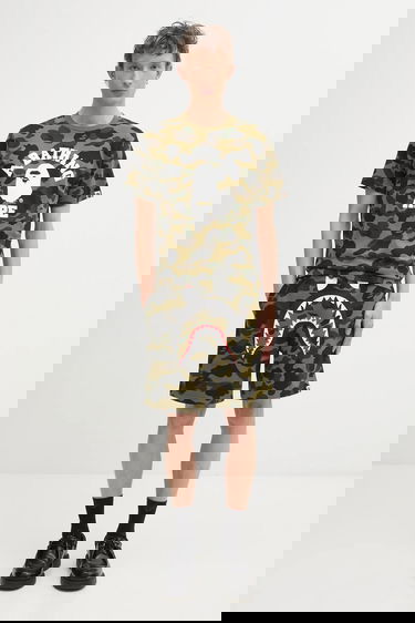 Тениска BAPE A Bathing Ape Camo College T-shirt Зелено | 001CSL301010M, 4