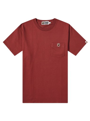 Тениска BAPE A Bathing Ape Ape Head One Point Pocket Tee Бургунди | 001CSI801009M-BUR