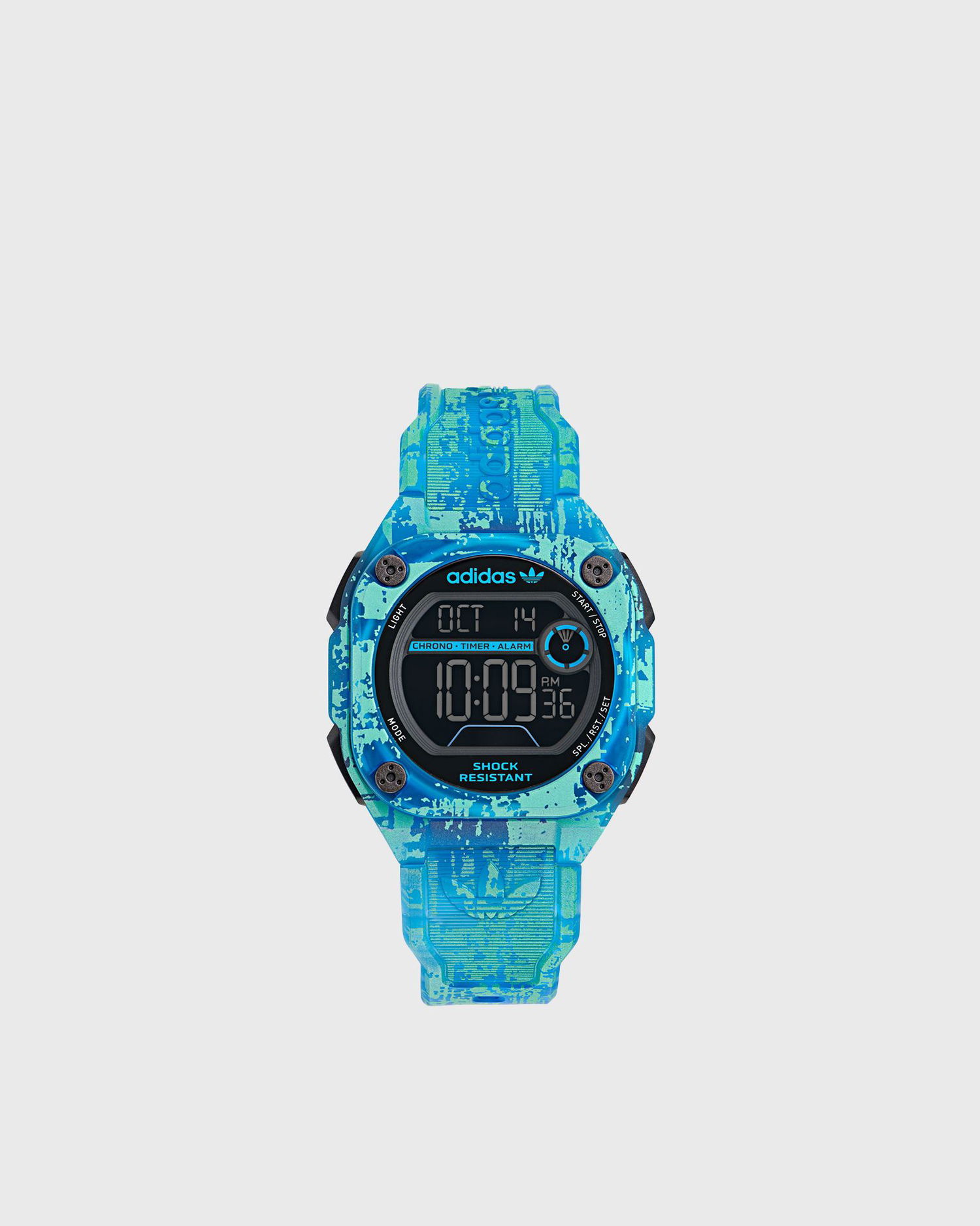 Часовник adidas Originals Digital Watch with Abstract Patterned Resin Case and Strap, Shock Resistant, Chronograph Timer Alarm Многоцветен | AOST24077, 1
