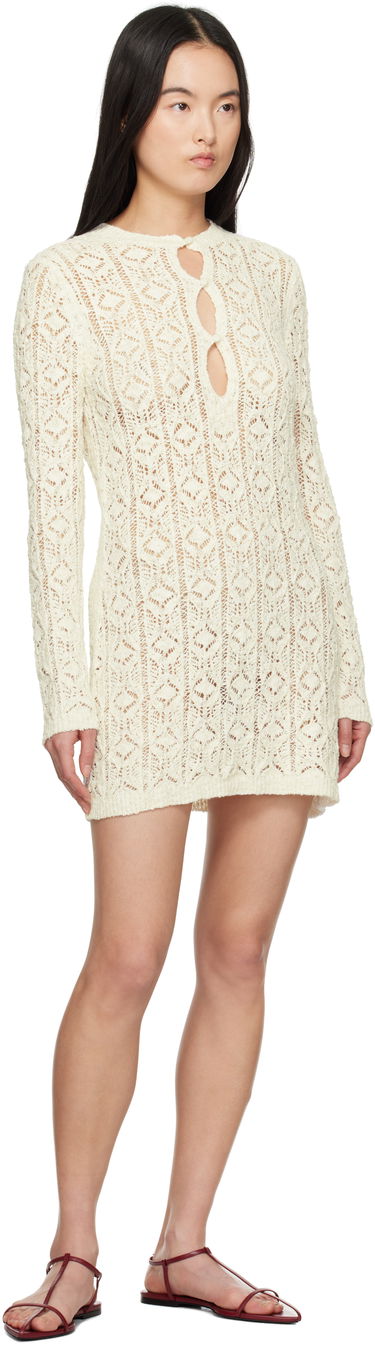 Pокля Loulou de Saison Loulou de Saison Evan Knit Minidress Бяло | EVAN, 3