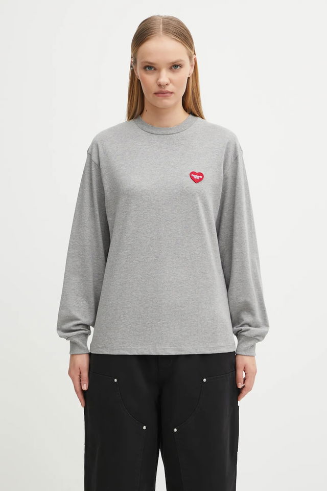 Long Sleeve Heart Patch T-Shirt