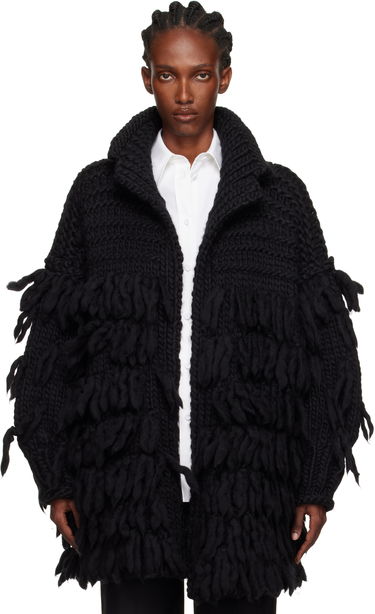 Палта Yohji Yamamoto YOHJI YAMAMOTO Fringe Knit Coat Черно | FM-K53-105, 0
